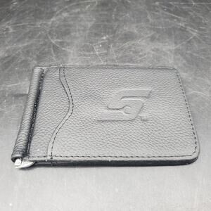 BRAND NEW Snap-on Black Leather Money Clip Wallet Card Holder Minimalist Style